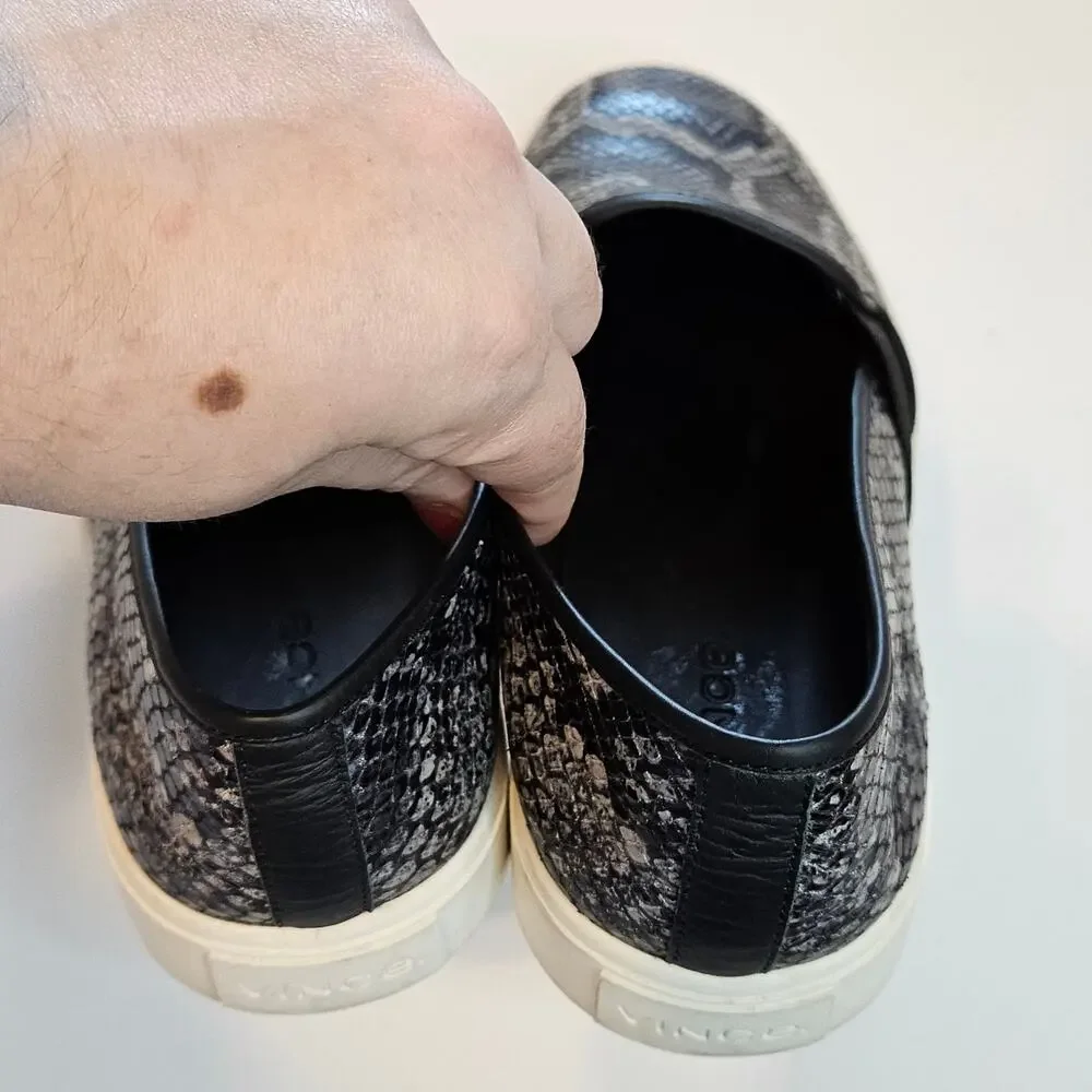 Vince Blair Snake Print‎ Platform Sneakers Granite Women's 7.5